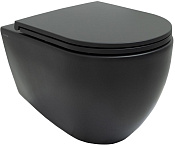 Allen Brau Reality Чаша подвесного унитаза 36,5x53 см каскадный смыв, цвет: черный матовый 4.32006.31