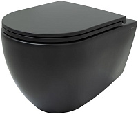Allen Brau Reality Чаша подвесного унитаза 36,5x53 см каскадный смыв, цвет: черный матовый 4.32006.31