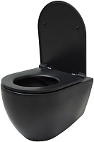 Allen Brau Reality Чаша подвесного унитаза 36,5x53 см каскадный смыв, цвет: черный матовый 4.32006.31