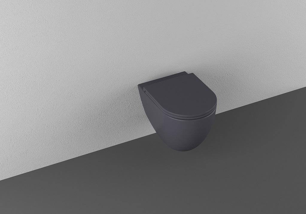 Allen Brau Reality Чаша подвесного унитаза 36,5x53 см каскадный смыв, цвет: антрацит 4.32006.AN