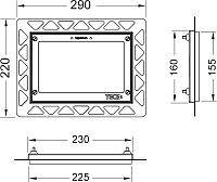 Tece Монтажная рамка для монтажа на уровне стены, цвет: хром глянцевый 9240649