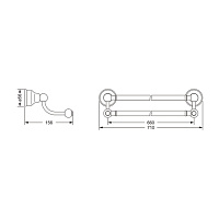 Jorger Delphi Полотенцедержатель двойной, цвет: хром 109.00.041.000