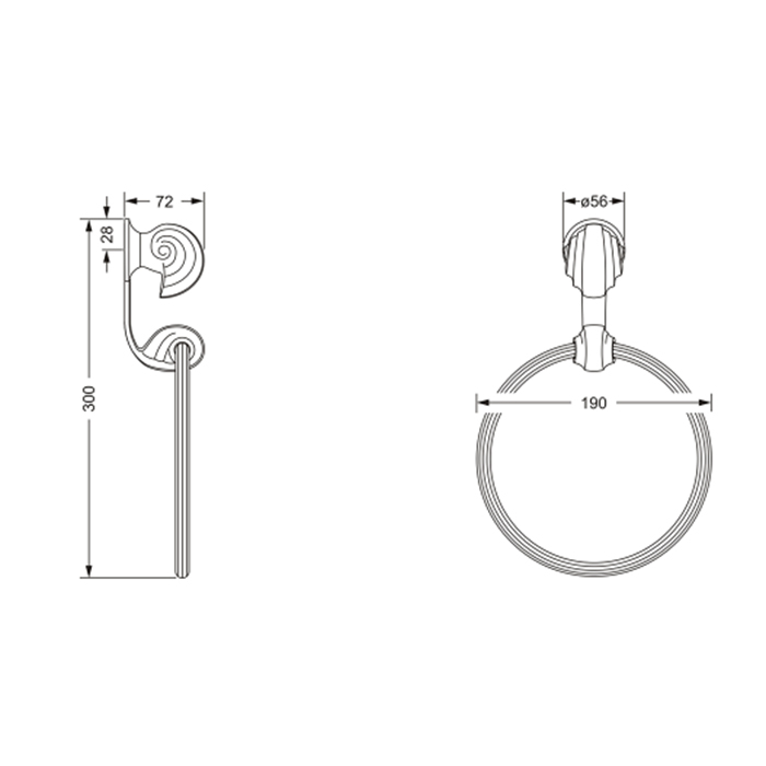 Jorger Muschel Полотенцедержатель-кольцо, цвет: хром 601.00.047.000