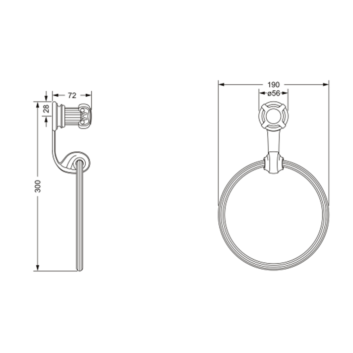 Jorger Aphrodite Полотенцедержатель-кольцо, цвет: хром 607.00.047.000