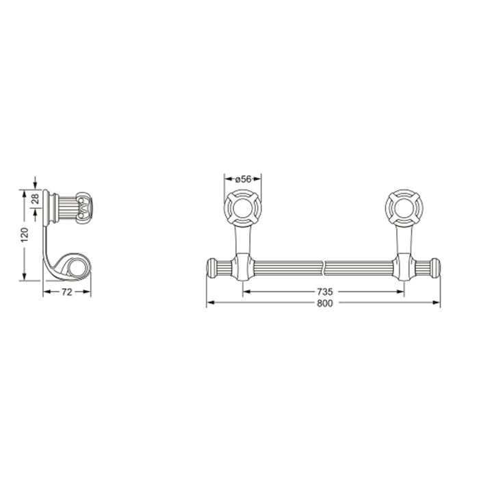 Jorger Aphrodite Полотенцедержатель, цвет: хром 607.00.040.000