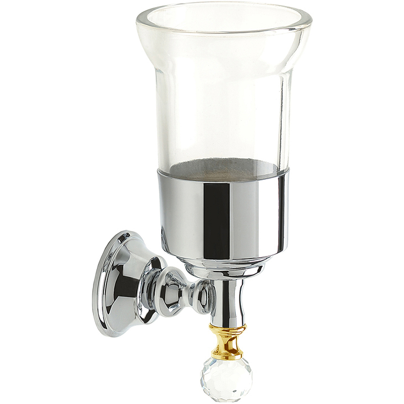 Webert Karenina Стакан для зубных щеток подвесной, стекло прозрачное, кристалл Swarovski, цвет: хром KA500301017