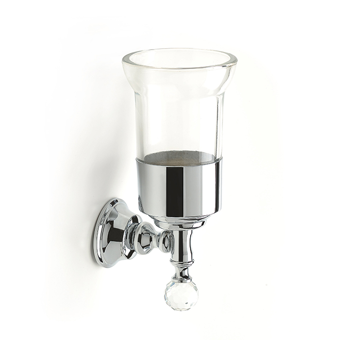 Webert Karenina Стакан с держателем, стеклянный прозрачный, кристалл Swarovski, цвет: хром KA500301015