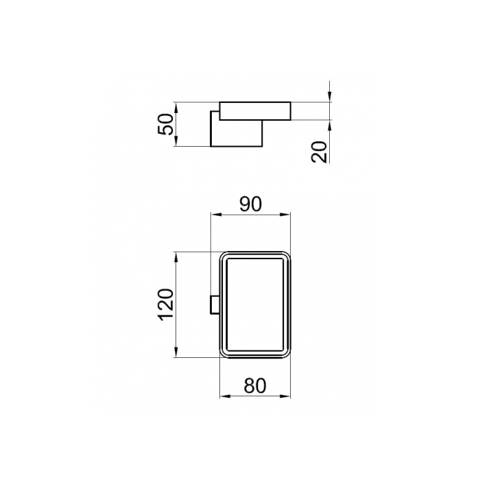 Webert Living Мыльница с керамической чашей, подвесная, цвет: хром LV500101015