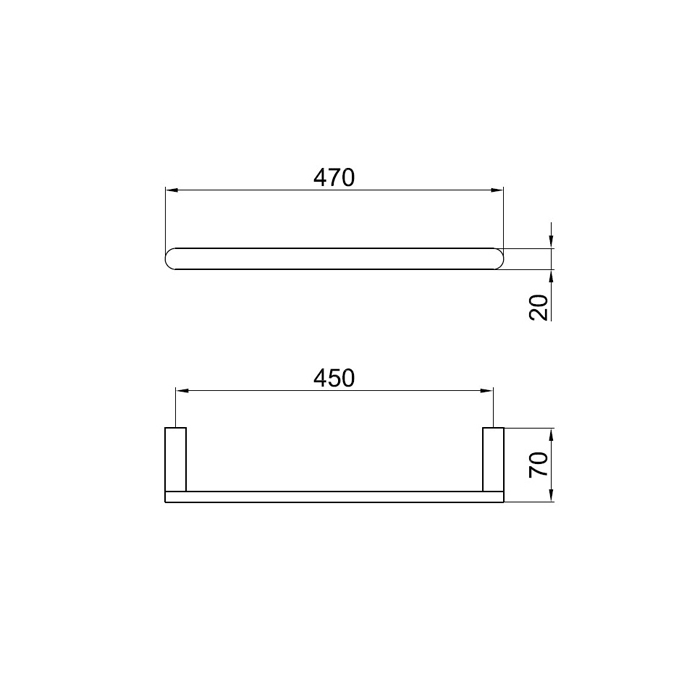 Webert Living Полотенцедержатель 47 см, цвет: никель LV500501345