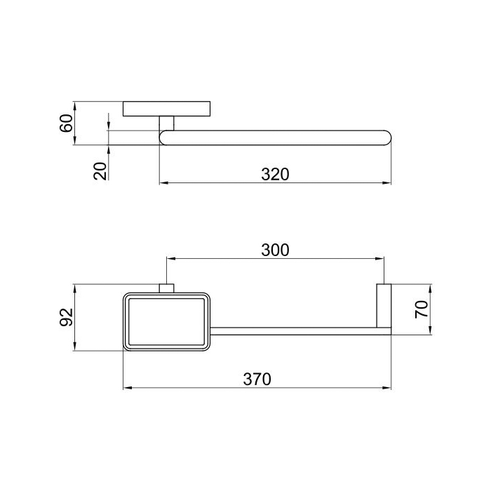 Webert Living Держатель для полотенец, с мыльницей, цвет: хром/белый LV501601015