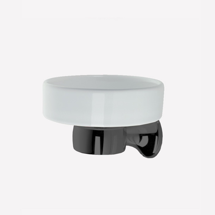 Webert Opera Мыльница с керамической чашей, подвесная, цвет: черный матовый OA500101560