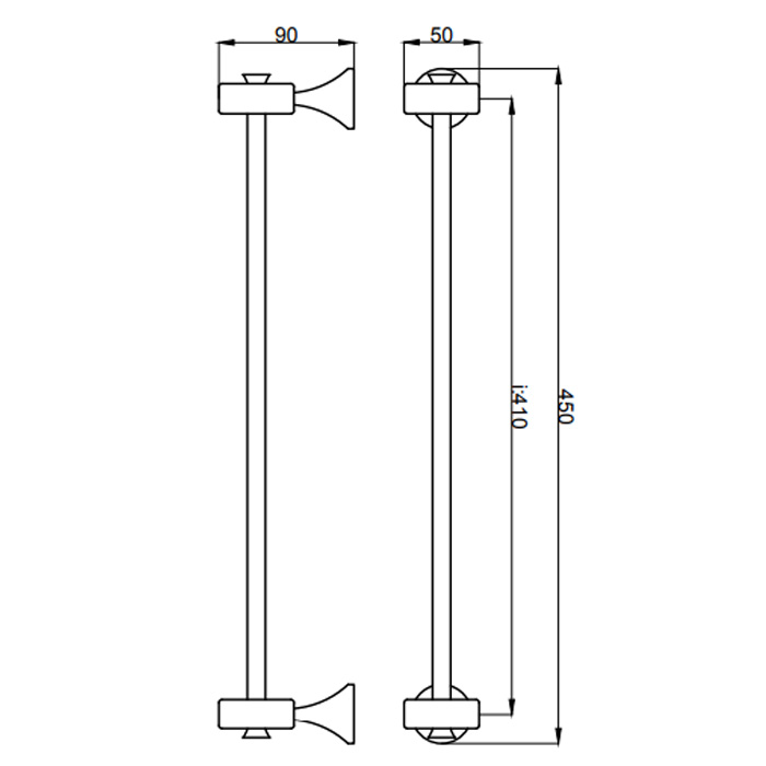 Webert Opera Полотенцедержатель 45 см, цвет: черный матовый OA500501560