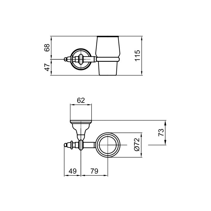 Webert Ottocento Стакан с держателем, цвет: бронза AM500301065