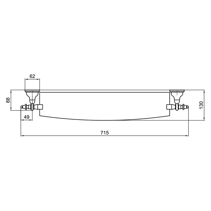 Webert Ottocento Стеклянная полка, цвет: бронза AM500701065
