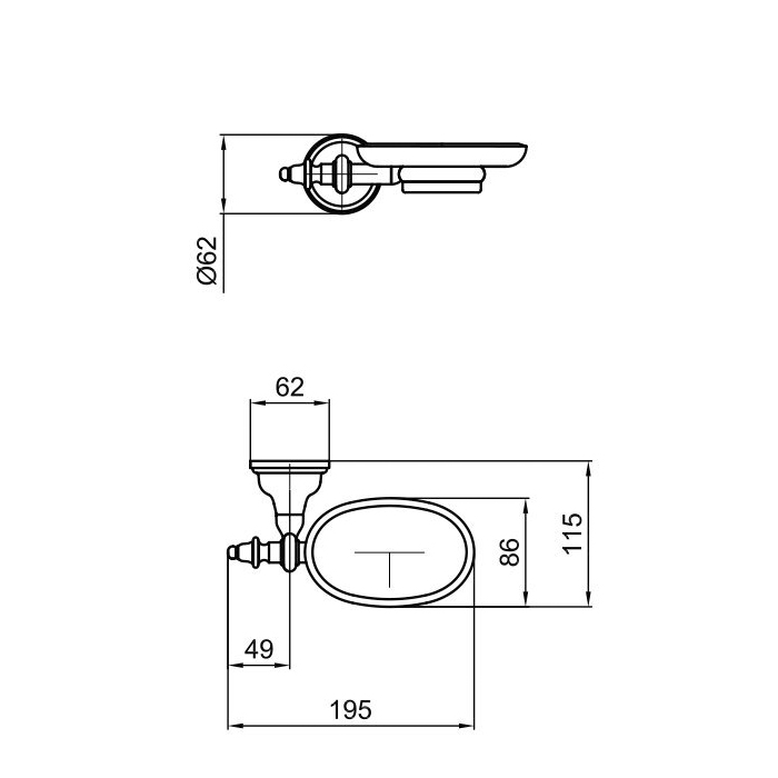 Webert Ottocento Мыльница с держателем, цвет: золото AM500101010