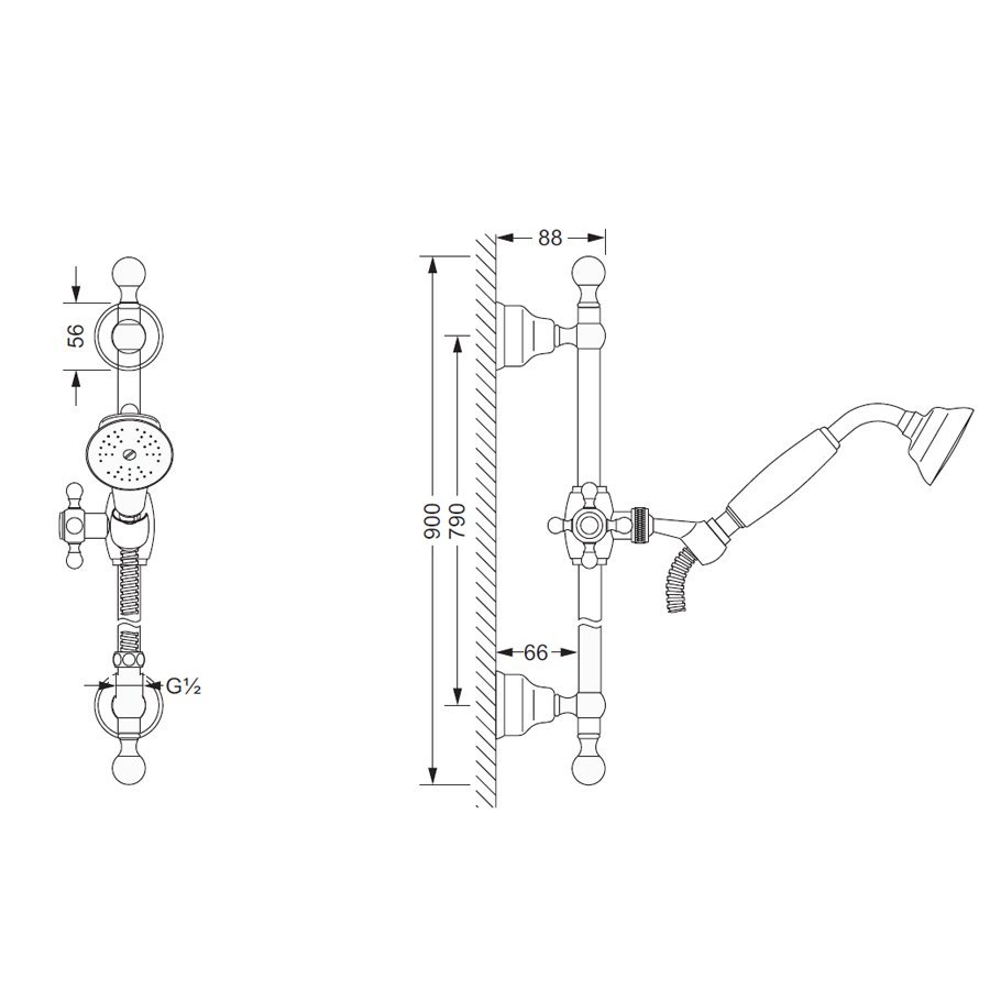 Jorger Delphi Душевой комплект, цвет: золото 109.13.300.020