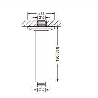 Jorger Rainheaven Кронштейн для верхнего душа на потолок, цвет: хром 649.13.765.000
