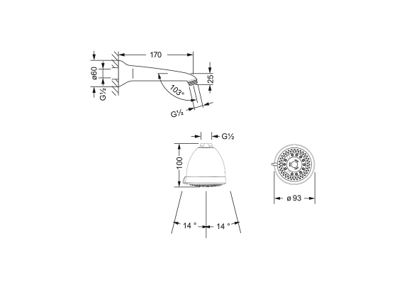 Jorger Rainheaven Верхний душ, цвет: хром 649.13.650.000