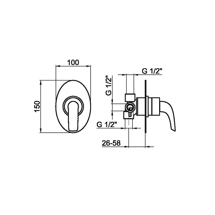 Webert Aria Переключатель потоков, цвет: белый глянцевый/хром AC0680844