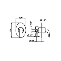 Webert Aria Переключатель потоков, цвет: белый глянцевый/хром AC0680844