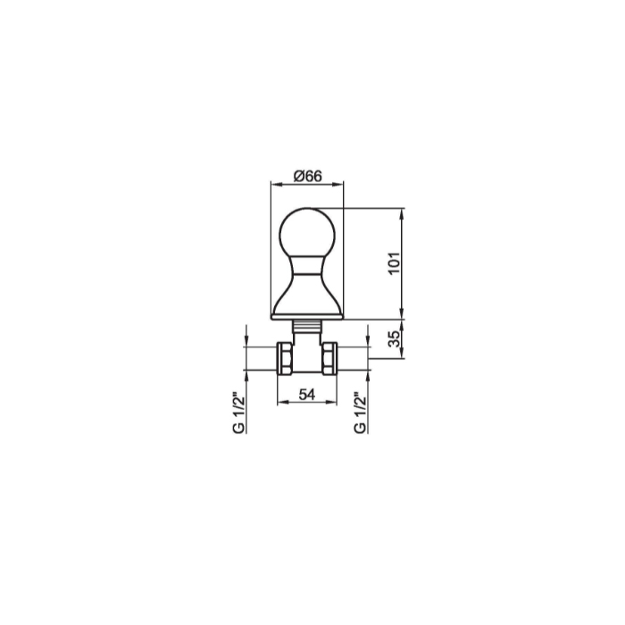 Webert Karenina Вентиль запорный, цвет: хром/кристалл Swarovski KA690101015