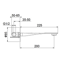 Webert One-B Излив настенный для ванны, цвет: хром/сталь AC1039015