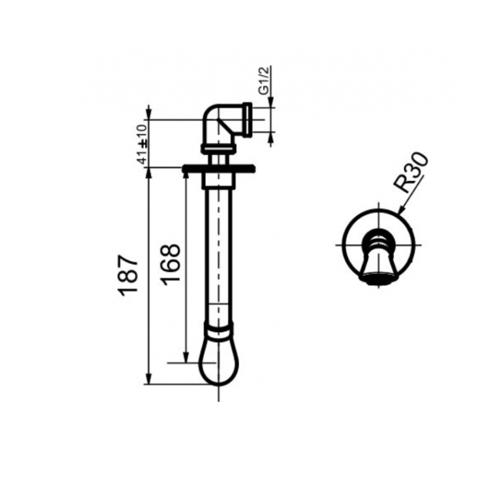 Webert Opera Излив для встраиваемого смесителя, цвет: черный матовый AC0983560