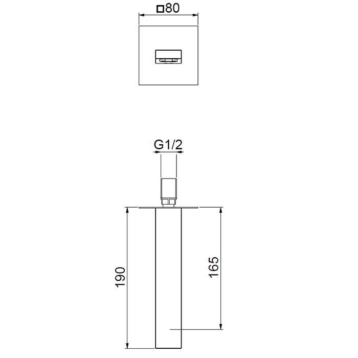 Webert Pegaso Излив настенный для душа, цвет: черный матовый AC0327560