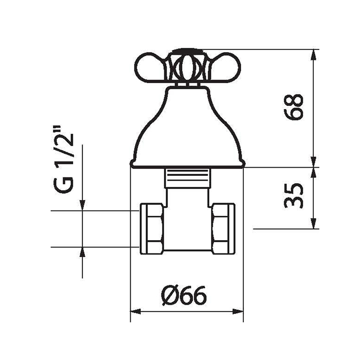 Webert Ottocento Вентиль запорный, цвет: золото OT690101010