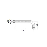 Webert Sax Evolution Излив для душа, настенный, цвет: белый матовый SE0371740