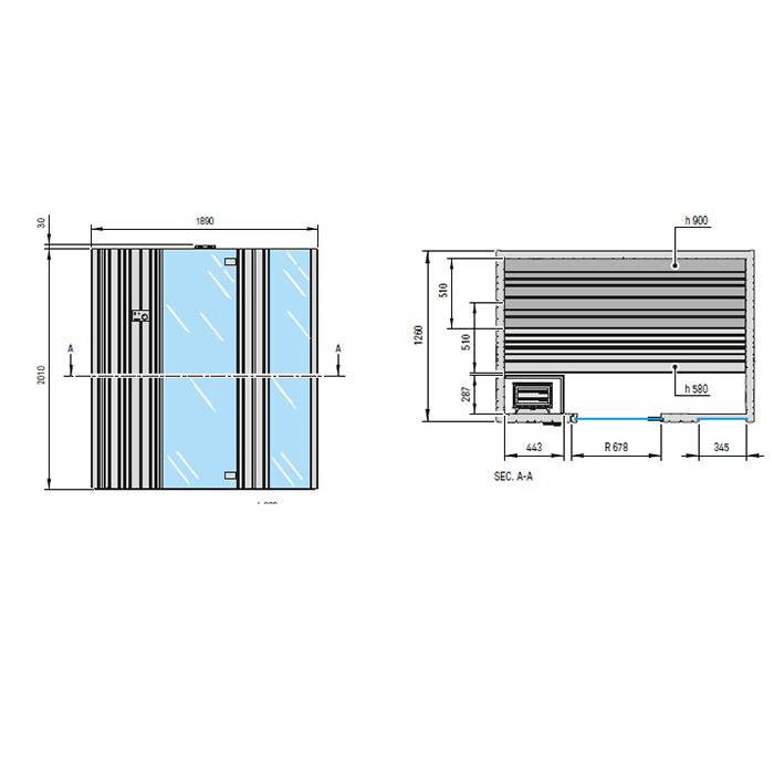 Effegibi Auki Сауна 128x126xh201 см, цвет ель SA 50 30 0001