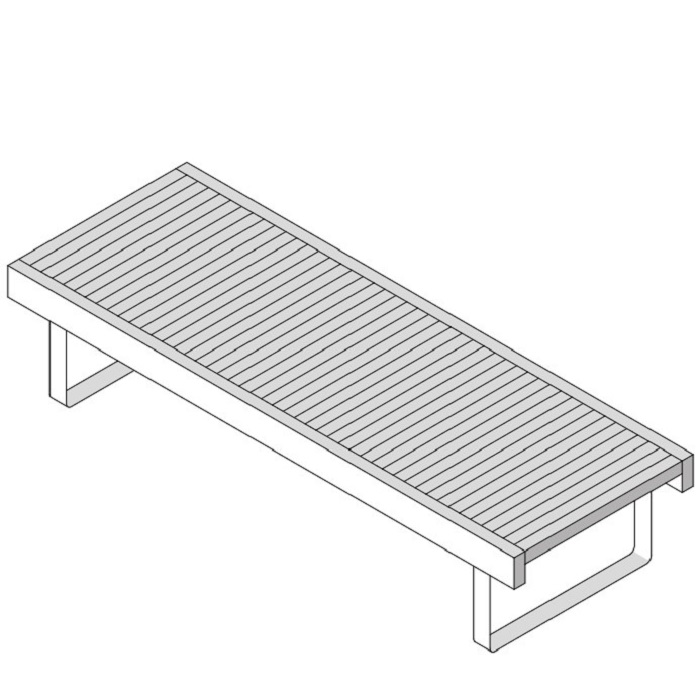 Effegibi Лежак Дерево/Алюминий, 184x65xh38 см, Хемлок AR 20 15 0032