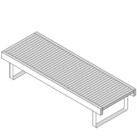Effegibi Лежак Дерево/Алюминий, 184x65xh38 см, Хемлок AR 20 15 0032