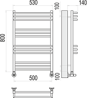 Terminus Кельн Полотенцесушитель водяной для гвс 53x80h, цвет без покрытия 4630080268364
