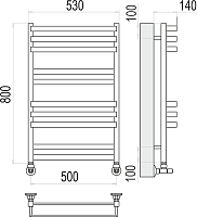 Terminus Линц Полотенцесушитель водяной для гвс 53x80h, цвет без покрытия 4630080268388