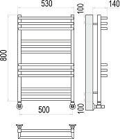 Terminus Нойс Полотенцесушитель водяной для гвс 53x80h, цвет без покрытия 4630080268401