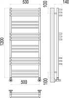 Terminus Нойс Полотенцесушитель водяной для гвс 53x120h, цвет без покрытия 4630080268418