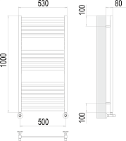 Terminus Тоскана Полотенцесушитель водяной для гвс 53x100h, цвет без покрытия 4670078530875