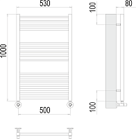Terminus Сицилия Полотенцесушитель водяной для гвс 53x100h, цвет без покрытия 4670078530806
