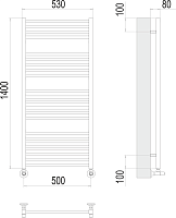 Terminus Ватикан Полотенцесушитель водяной для гвс 53x140h, цвет без покрытия 4670078530547