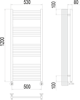 Terminus Грета Полотенцесушитель водяной для гвс 53x120h, цвет без покрытия 4670078530592