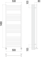 Terminus Грета Полотенцесушитель водяной для гвс 53x140h, цвет без покрытия 4670078530608
