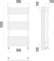 Terminus Ватра Полотенцесушитель водяной для гвс 56x100h, цвет без покрытия 4670078530554