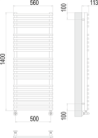 Terminus Кремона Полотенцесушитель водяной для гвс 56x140h, цвет без покрытия 4670078530691