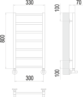 Terminus Контур Полотенцесушитель водяной для гвс 33x80h, цвет без покрытия 4670078529633