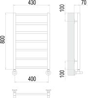 Terminus Контур Полотенцесушитель водяной для гвс 43x80h, цвет без покрытия 4670078529640
