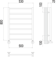 Terminus Контур Полотенцесушитель водяной для гвс 53x80h, цвет без покрытия 4670078529657