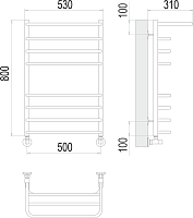 Terminus Арктур Полотенцесушитель водяной для гвс 53x80h, цвет без покрытия 4670078529466