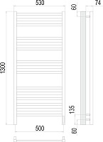 Terminus Ното Полотенцесушитель электрический 53x130h, цвет без покрытия 4670078526953