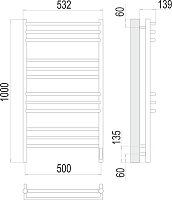 Terminus Прато Полотенцесушитель электрический 53,2x100hх13,9, цвет без покрытия 4670078527134